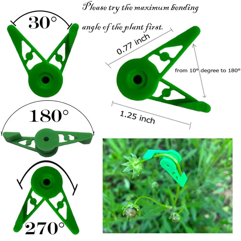 10PCS Plant Branches Bender Training Clips Garden Trainer Clips 360°Adjustable Holder For Stress Training Tools