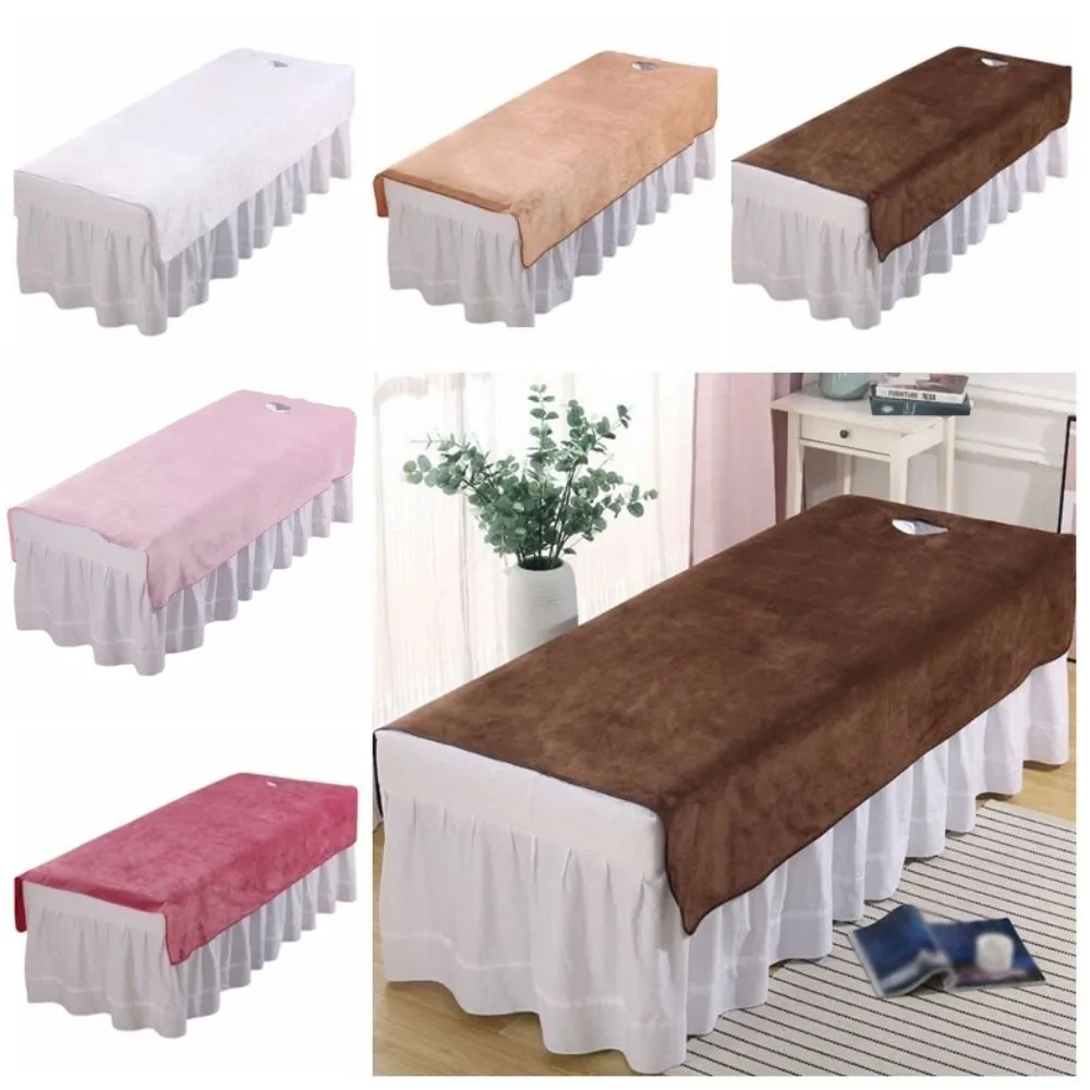 

Comfortable SPA Bedspread Soft with Face Hole Cosmetic Bed Sheet Velvet Thickened Beauty Massage Table Cover for Beauty Salons