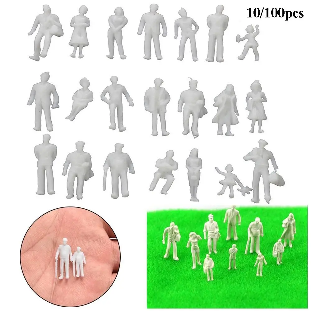 10/100pcs 1:300/1:200/1:100/1:150 Miniature Simulation Figures Model White Color Plastic Building People Figures