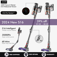 S16 Handheld Vacuum Cleaner 35kPa 450W Powerful 6 in 1 Vertical Cordless Vacuum Cleaner LED Display Handheld Sweeper Machine