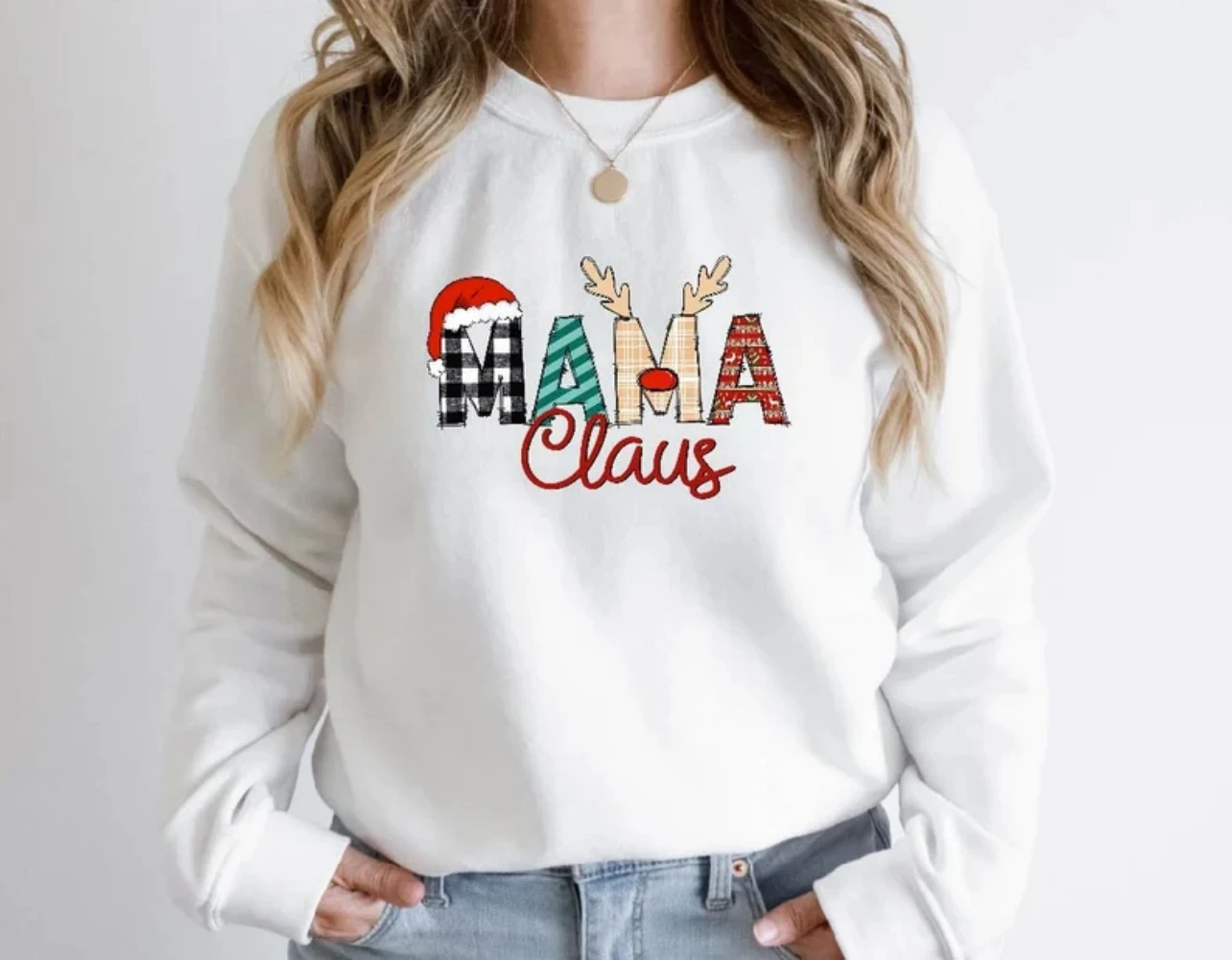 Mama Claus Christmas Sweatshirt Custom Cute Trendy Crewneck Funny Tee Express Love Clothing Women Winter