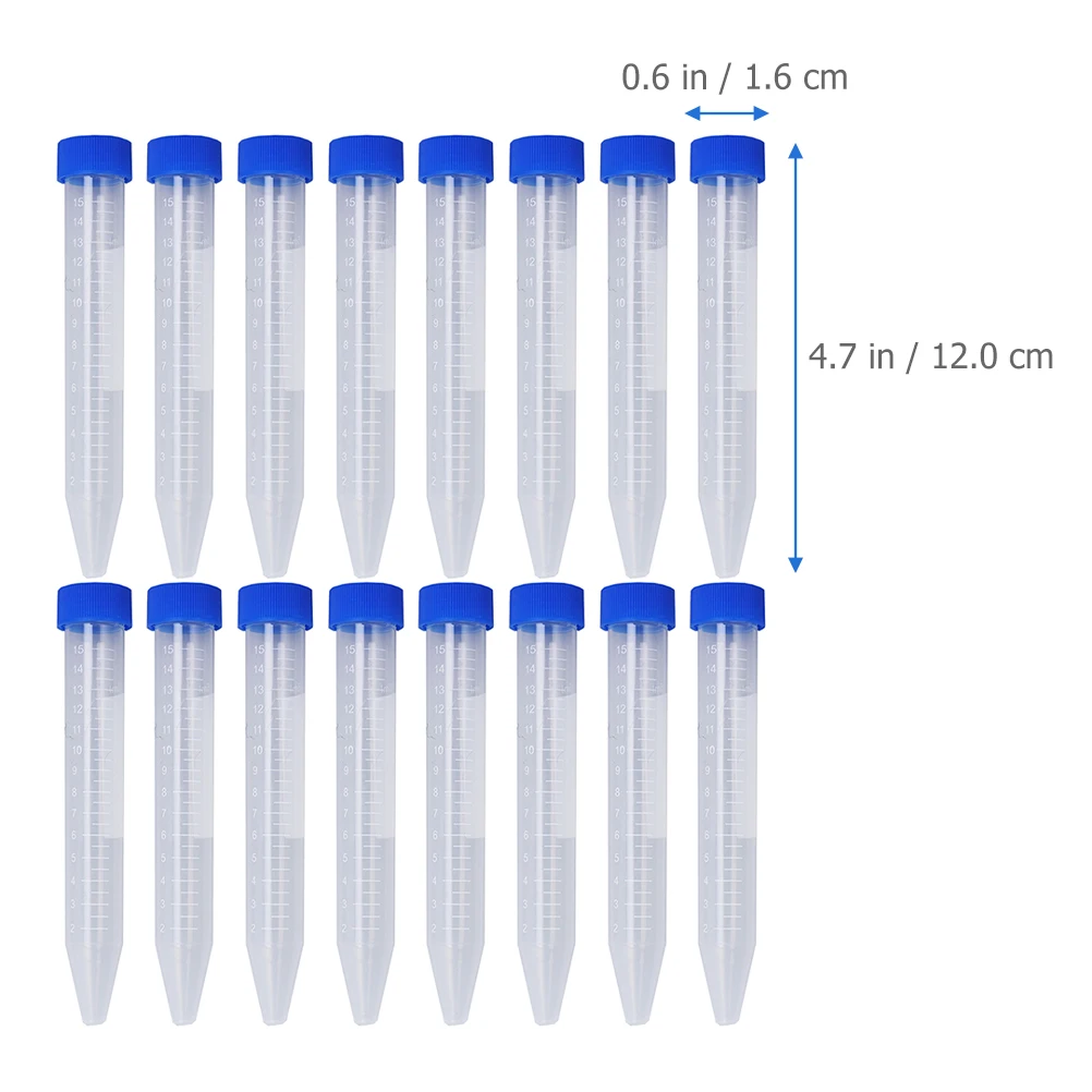 

30pcs Urine Sediment Tube Conical Tubes 15Ml Clear Plastic Test Containers Screw Caps Leak Proof Graduated Blood