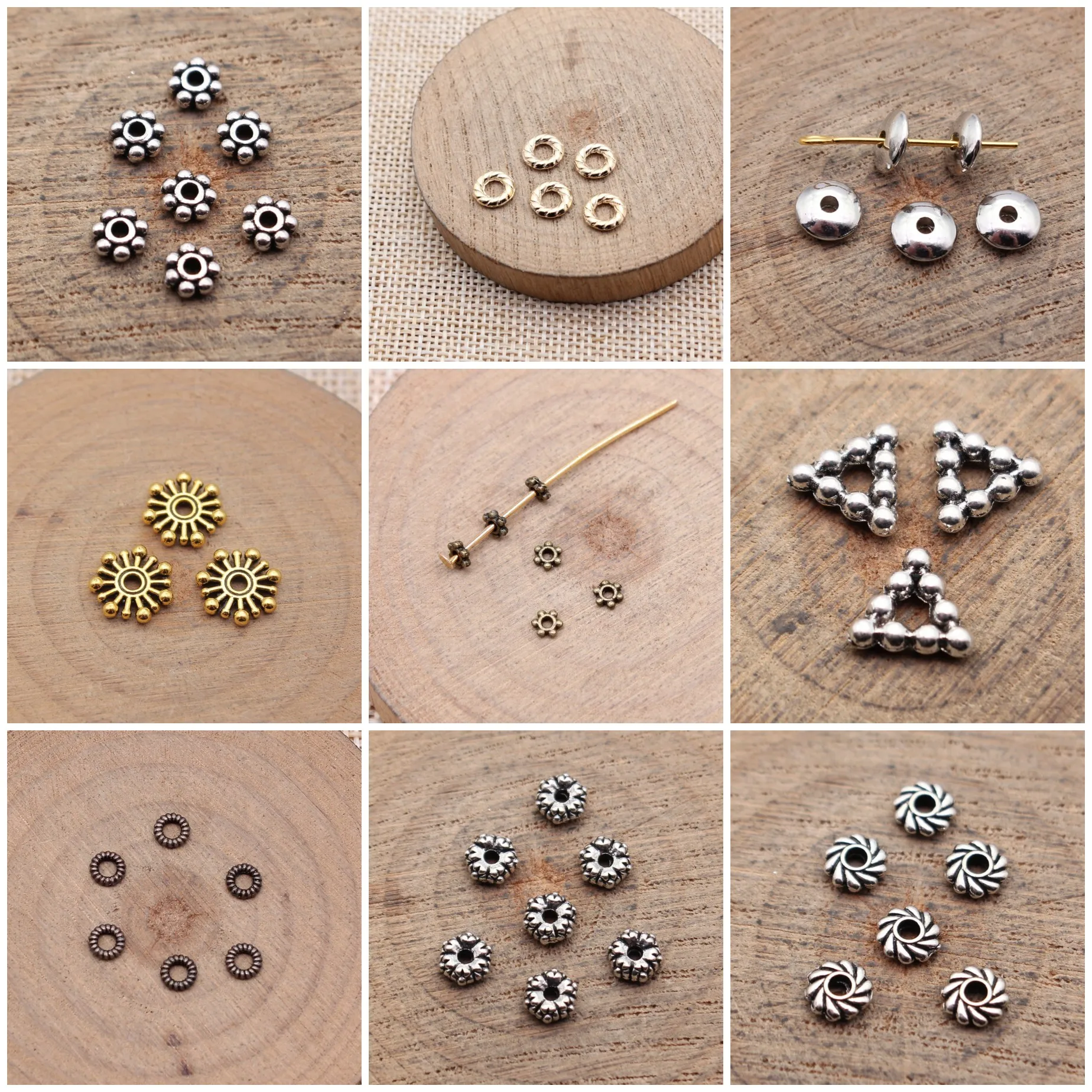 Classic Snowflake Shape Flat Spacer Beads Accessories For DIY Handmade Jewelry Craft Making Bulk