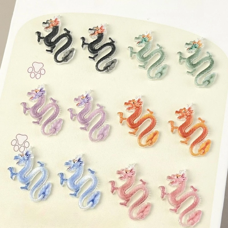 

50pcs Resin Dragon Nail Art Jewelry Accessories Luminous Colorful Dragon Retro Cartoon Nail Art Accessories Diy Decoration