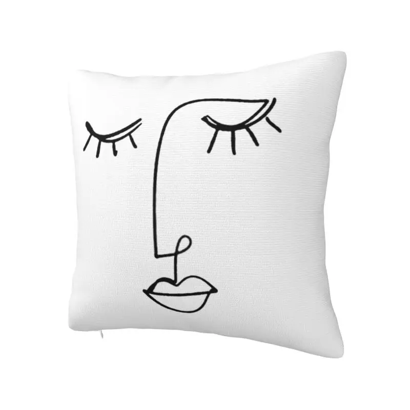 One Line Face Art Cushion Covers Pablo Picasso Velvet Nordic Pillow Case for Sofa Home Decor