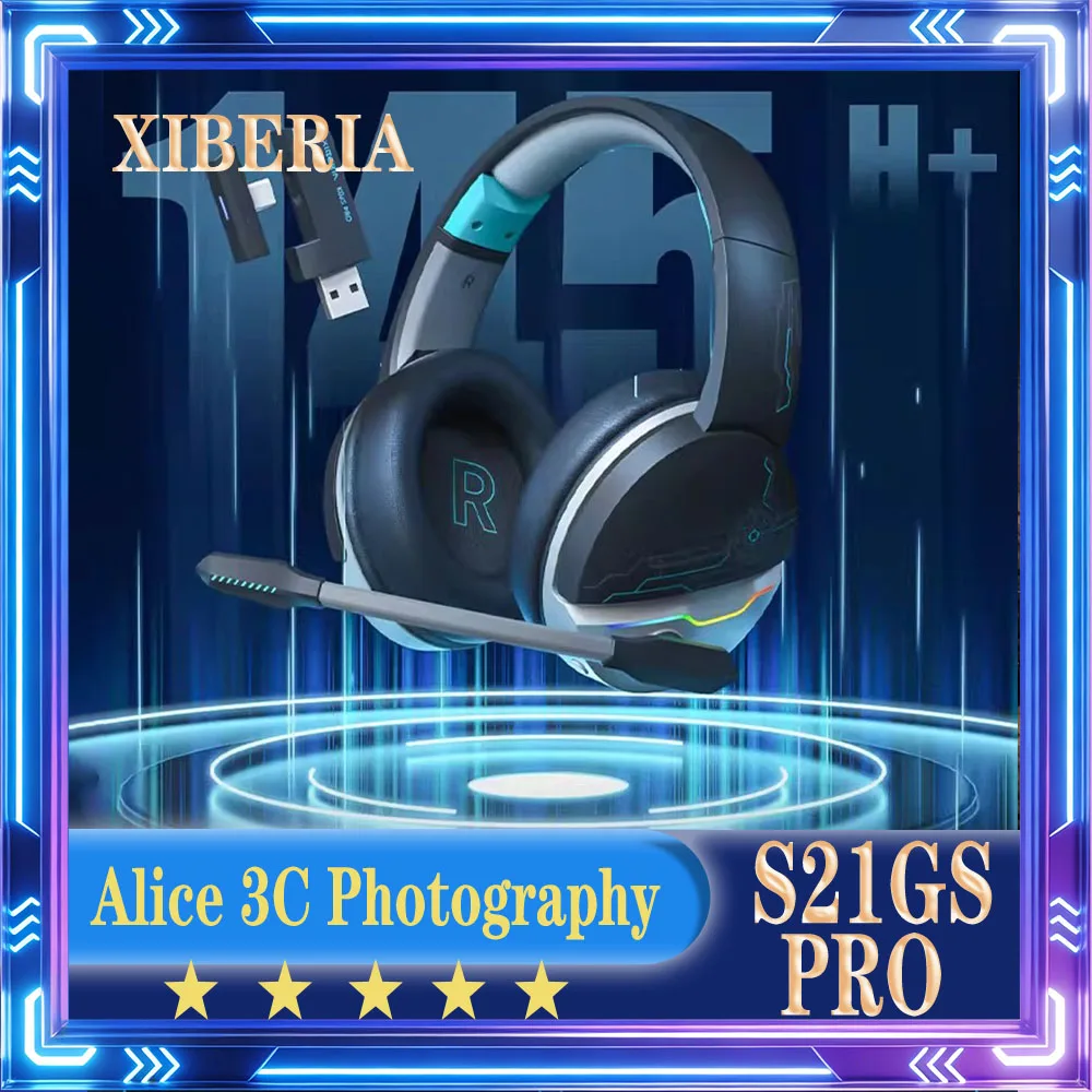 

Игровые наушники XIBERIA 21GSPRO с шумоподавлением, легкие, беспроводные Bluetooth 7.1, для киберспорта, с длительным временем автономной работы, для ПК