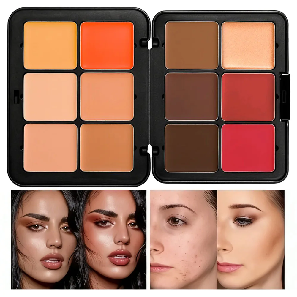 12 Color Iron Box Powder Blusher Dish One Multi-Purpose Durable Concealer High Gloss Cosmetic Dish Matte Powder Blusher Cream