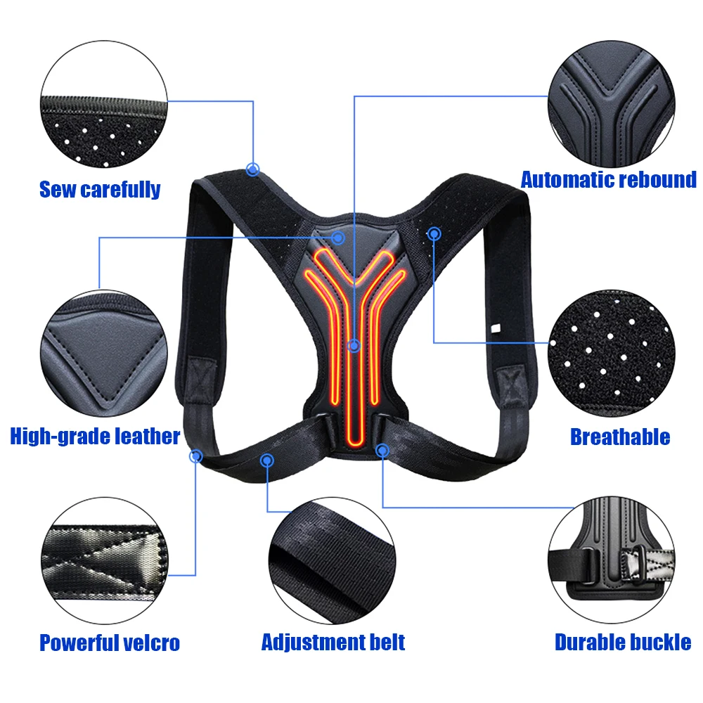 Adjustable Back Posture Corrector Invisible Breathable Anti-kyphosis Shoulder Neck Clavicle Correction Belts for Children Adult