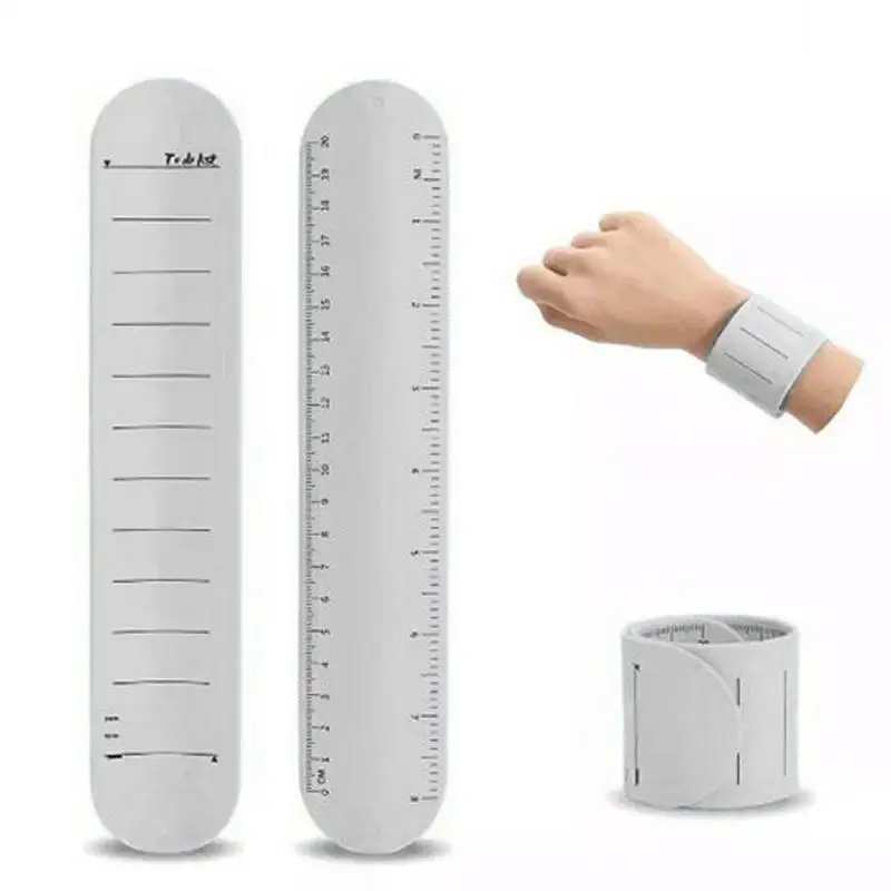 

Wearable Notepad Silicone Memo Wrist Band Reminder Bracelet Waterproof to Do List Stap and Ruler Erasable Reusable