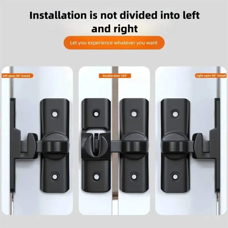 مزلاج بولت بدون حفر وقفل باب منزلق - مثبت على السطح للحمام/الفندق/مثبت باب مضاد للسرقة #5