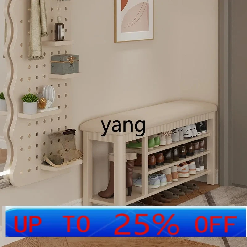 

LH solid wood shoe rack, large-capacity storage at the door of the home, seated corridor shoe cabinet