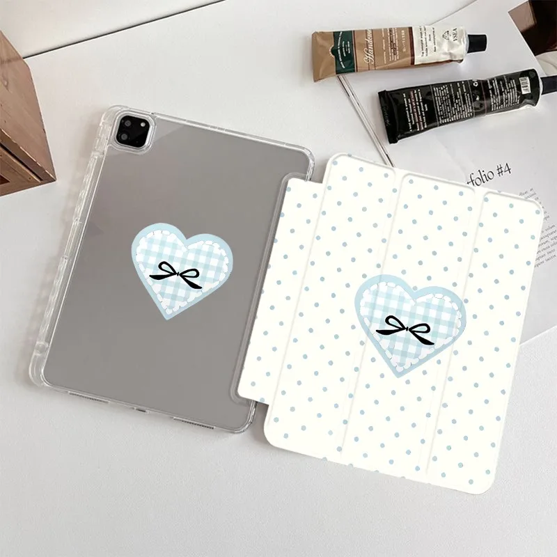 

Чехол в горошек для iPad 5th 6th 9.7 IPad 10-го поколения Pro 10.5 Air6 5 4 10.9 Pro 11 2024 IPad 10.2 8th 9th с крышкой-держателем для карандашей