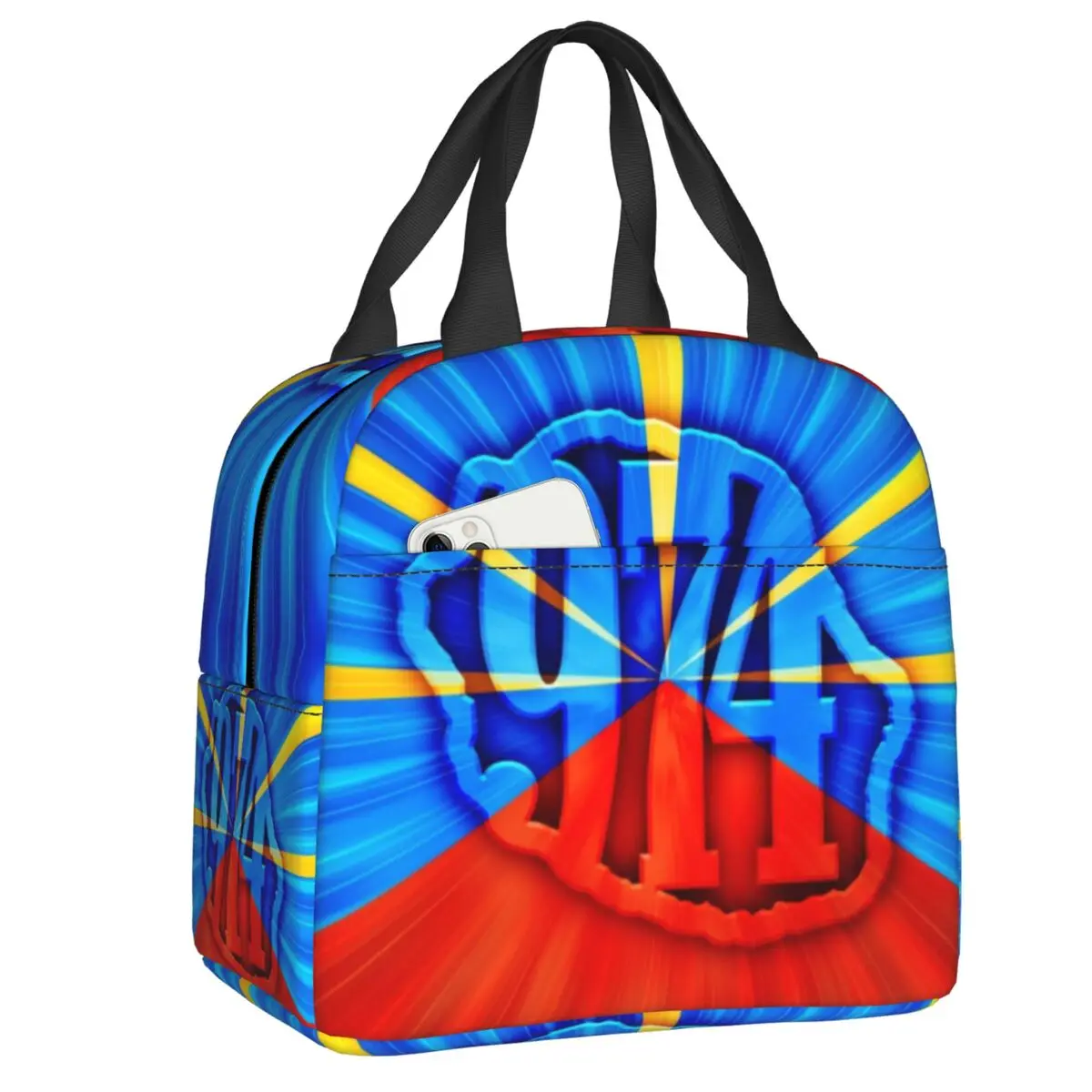 974 Maveli Reunion Island Flag Thermal Insulated Lunch Bag Women Portable Lunch Box for Work School Travel Picnic Food Tote Bag