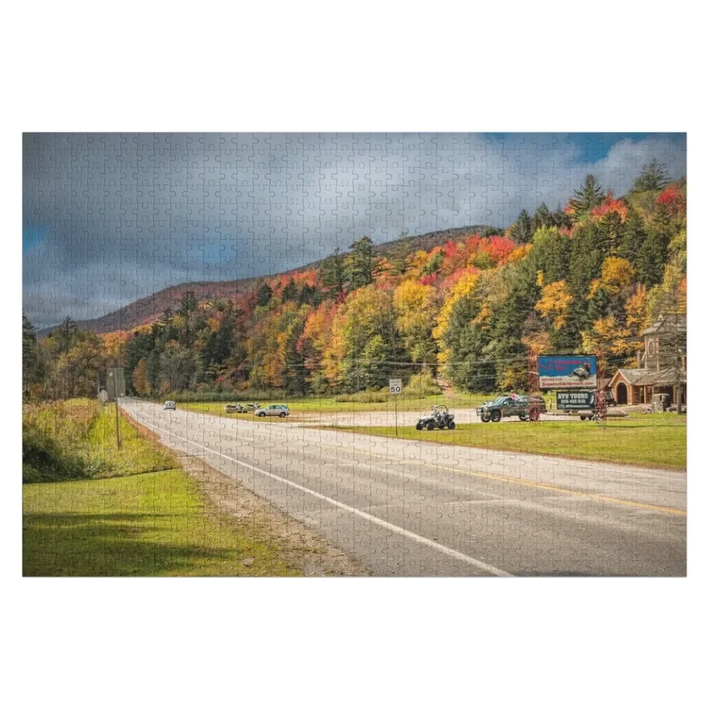 Vermont Roadtrip Puzzle, personalisiertes individuelles Namenspuzzle aus Holz