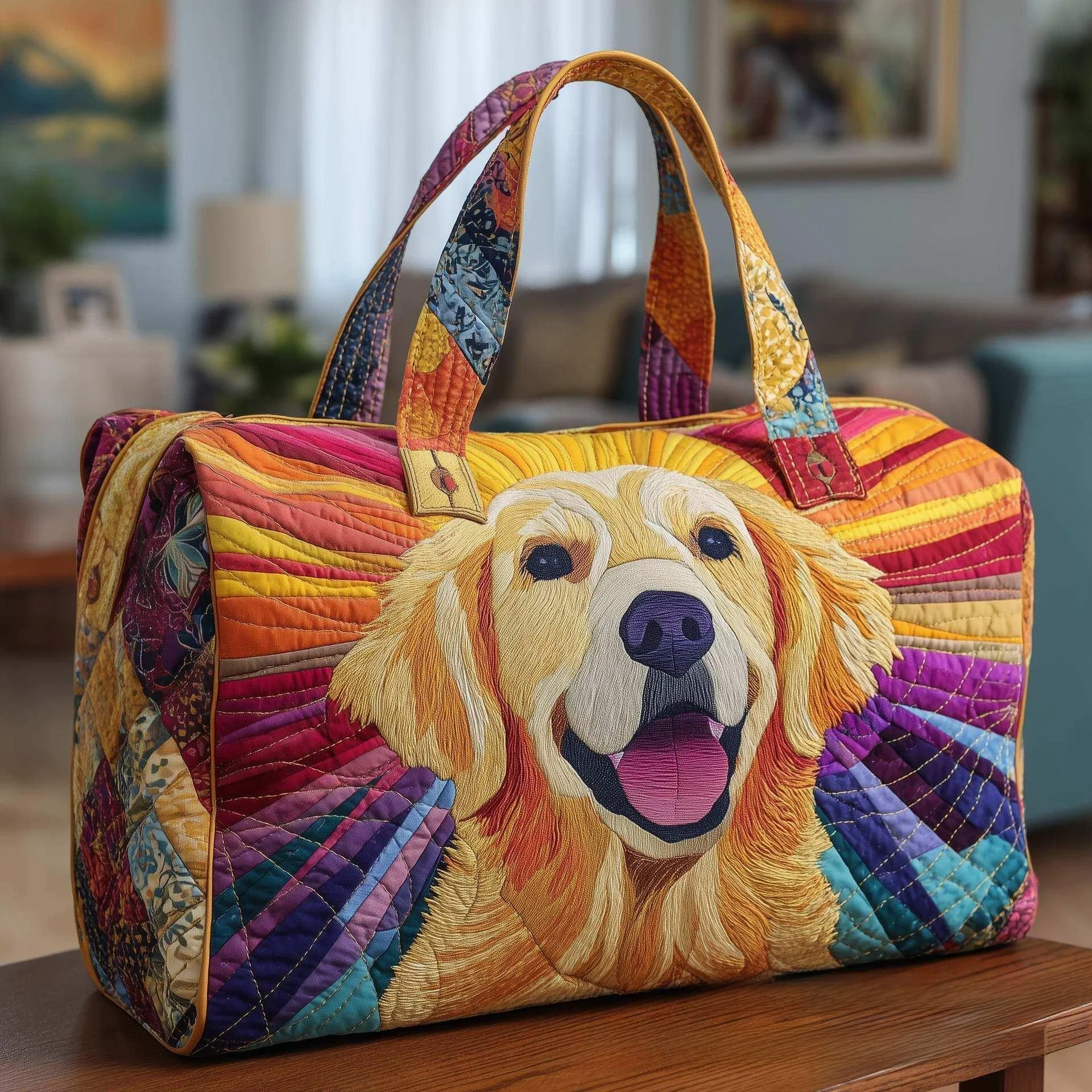 手持ち刺繍入りトラベルバッグ-短距離旅行用-動物柄プリント-abs・pc素材-車輪なし-2026年春コレクション