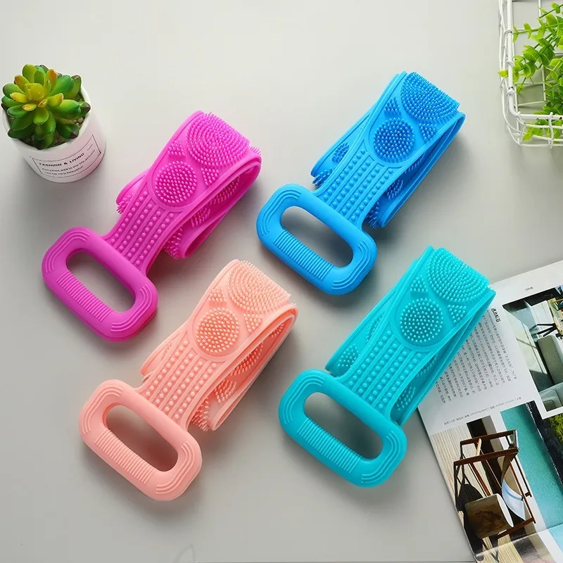 Body Sponge Silicone Brushes Bath Towels Scrubber Rubbing Back Peeling Massage Shower Belt Extended Skin Clean Brushes