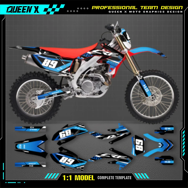 

Queen X MOTOR For Honda 2005 2006 2007 2008-2018 CRF450X Custom Team Graphics Decals Stickers Kit 017