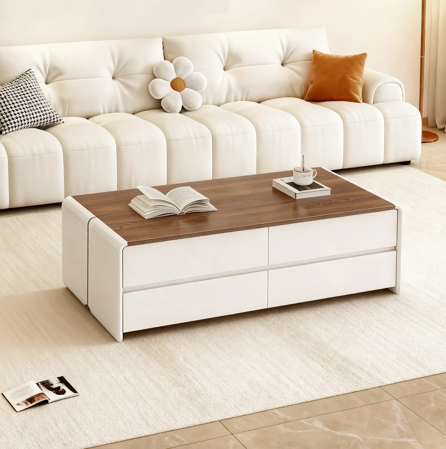 

Журнальный столик из чистого массива дерева, шкаф для телевизора, комбинированный журнальный столик для гостиной, бытовой напольный шкаф для телевизора