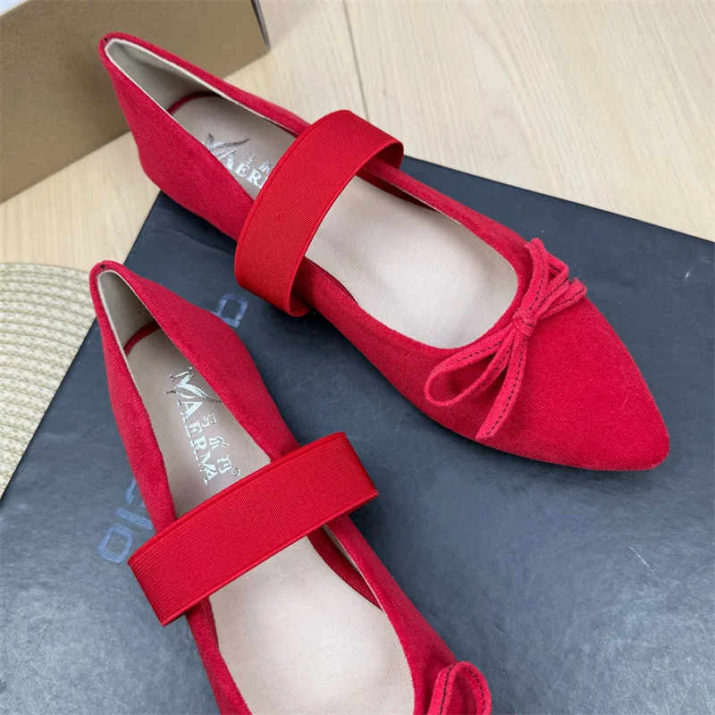 Chaussures plates pour femmes printemps et automne rouge 2025 nouveau Mary Jane Ballet grande taille chaussures pour femmes dames mocassins femmes zapatos