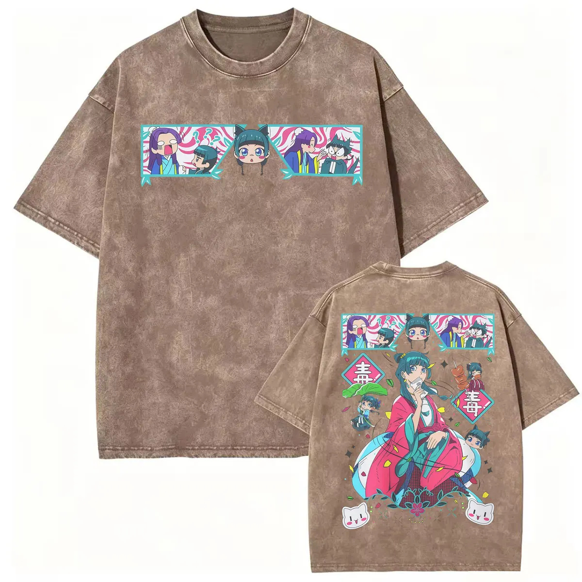 Vintage Washed The Apothecary Diaries Apothecary Anime Style Girl Manga T-shirts Men Women's Fashion Kawaii High Quality T Shirt