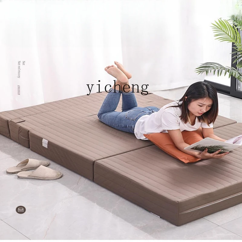 

ZF Faux Leather Foldable Dual-Purpose Sofa Bed Living Room Small Apartment Multi-Functional Sofa Tatami