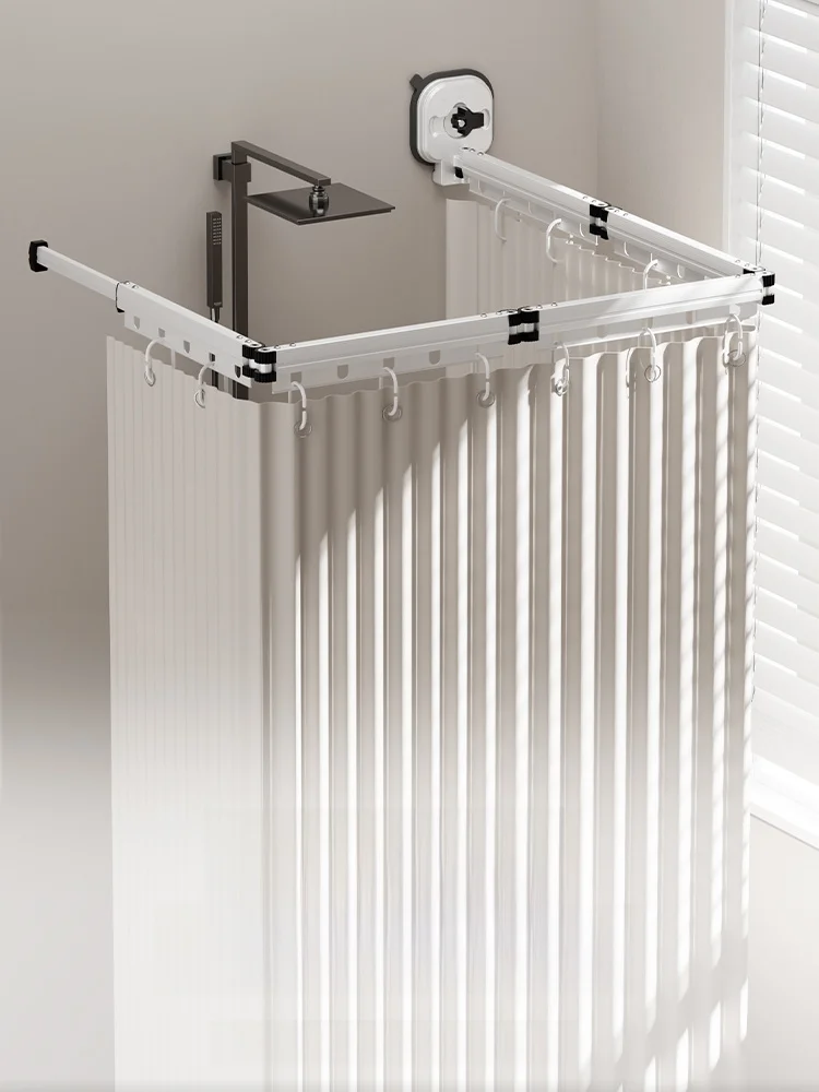 

Invisible Waterproof Mold Proof Bath Curtain Foldable Suction Cup ower Curtain Qui Drng High End Batoom Partition