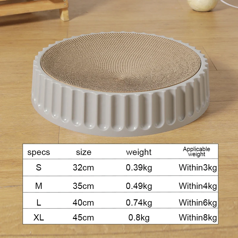 Kimpets Pet Cat Circular High Density Corrugated Paper Cat Scratch Board Sleeping Grinding Grasping Dual Use Cat Scratch Board