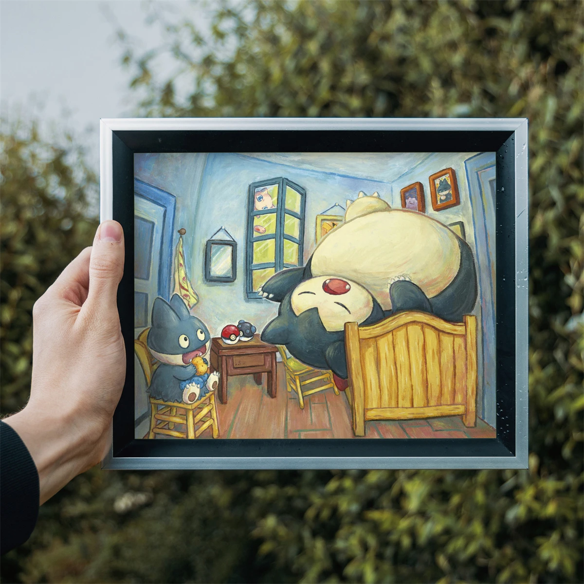 Pokemon Pikachu Eevee Van Gogh Modern Living Room Anime Poster Art Vintage Oil Painting Style Art Watercolor Decor Decor Gift