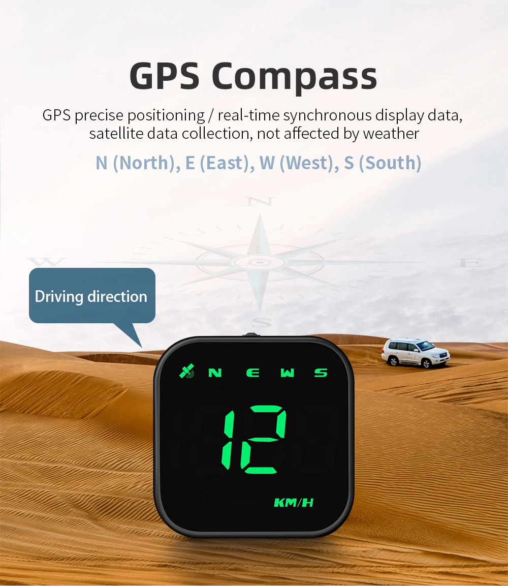 Auto-GPS-Head-Up-Display, LED-Smart-Digitaltacho, Fahrzeuggeschwindigkeitsanzeige G4S HUD, Autozubehör für alle Fahrzeuge mit Geschwindigkeitswarnung – Detail 16