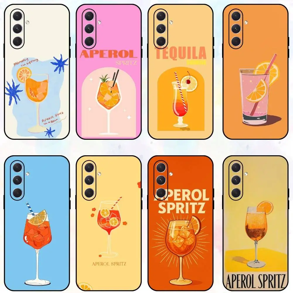 

A-Aperol Spritz Art Phone Case For Samsung Galaxy A73,A72,A71,A70,A53,A52,A51,Others Soft Black Shell