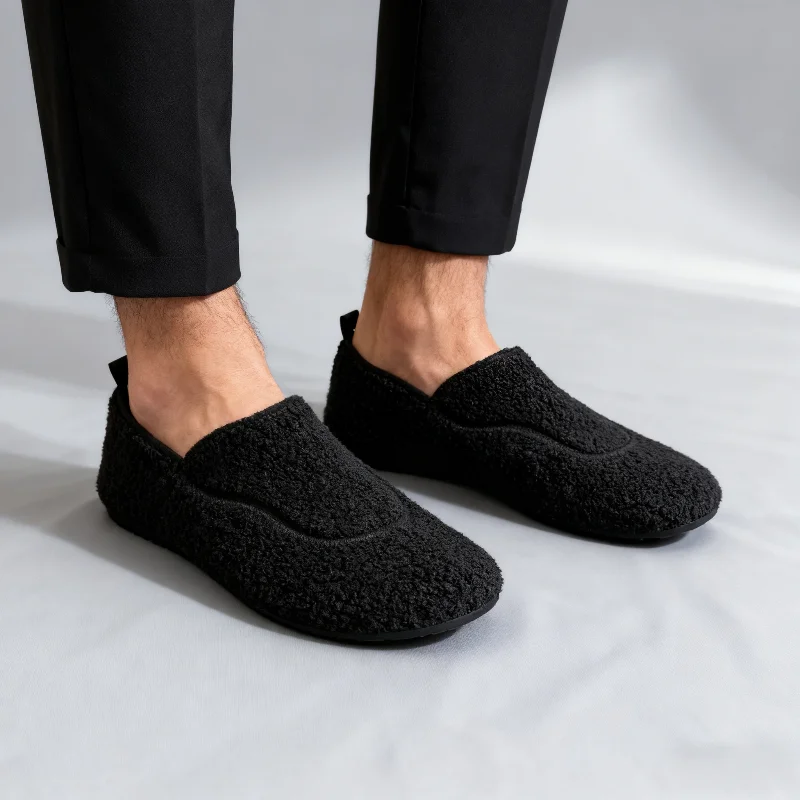 Men's Indoor Casual Cotton Slippers Warm Slip-On Home Comfort Footwear