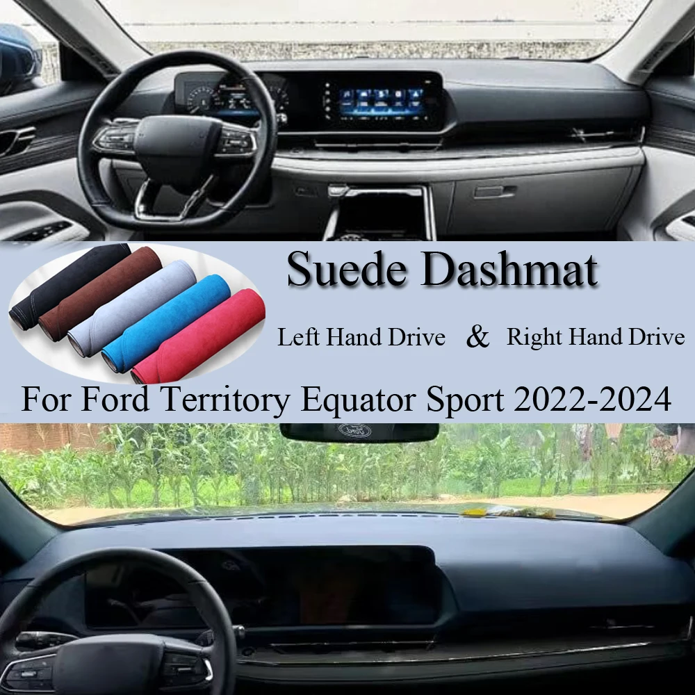 

Suede Leather Dashmat Dashboard Cover Pad Dash Mat Car Accessories Sunshades For Ford Territory Equator Sport 2022 - 2024 Avante