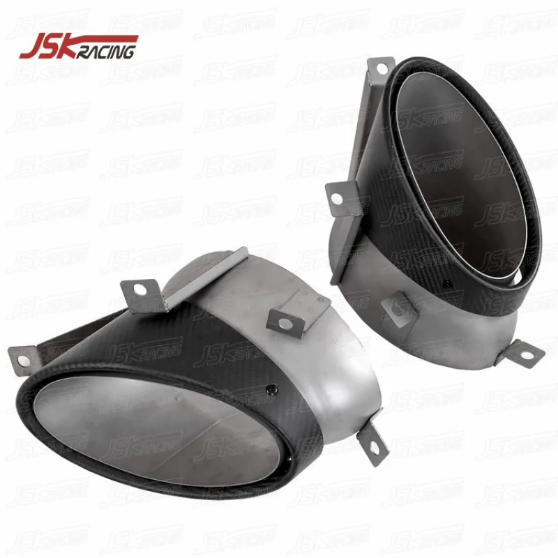

New Ak Style Carbon Fiber Rear Bumper Exhaust Tail Pipe End Tips For 2008-2015 Audi R8 V8 V10