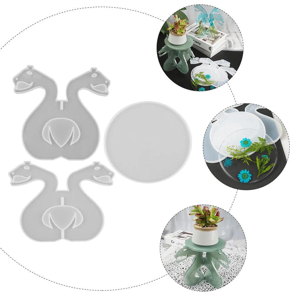 1Set DIY Silicone Mold Snake-Shaped Bonsai Rack Crystal Epoxy Display Stand Making Craft Add Pigments Glitter Powder Unique Fun