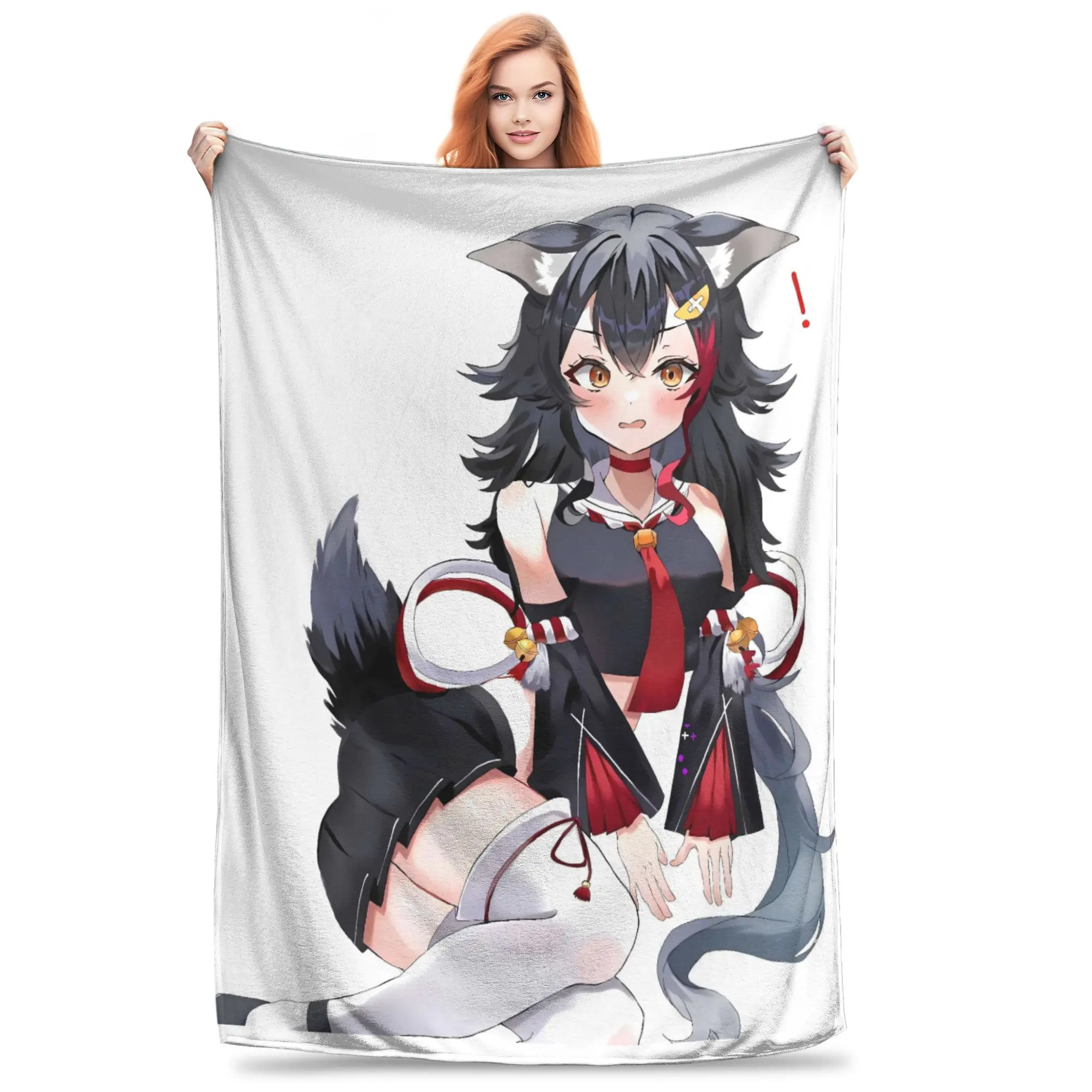 Аниме Ookami Mio, японские теплые мягкие одеяла, детское плюшевое постельное белье, пледы с принтом, диван-кровать, фланелевое покрывало, чехол для дивана-кровати