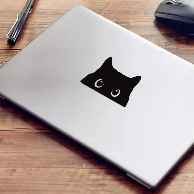 1PCS Cartoon Funny Black Cat Peeks Car Stickers Electric Motorcycle Trunk Computer Sticker Body Window Waterproof Auto Decals - view 3