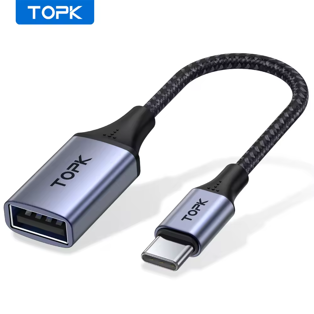 TOPK USB C to USB A Dapter OTG Cable Type C Male to USB 3.0 2.0 Female Cable for MacBook Pro Samsung Type C Adapter