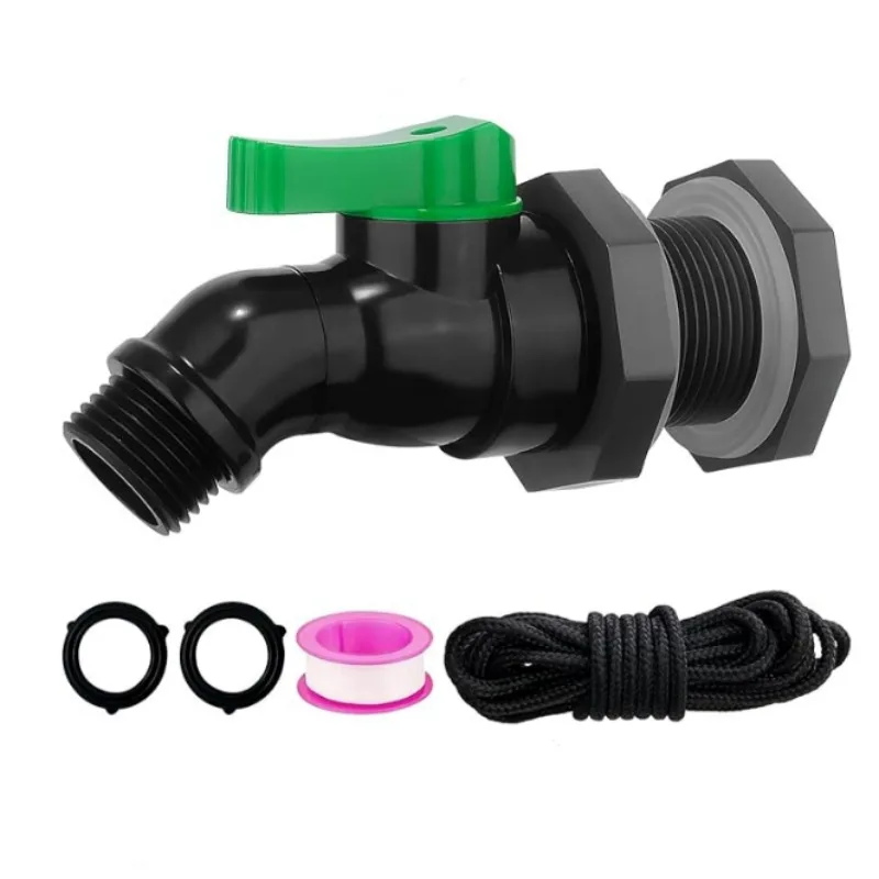 2 PCS US 3/4 GHG garden hose thread outlet rain bucket faucet drum container lower nozzle collector