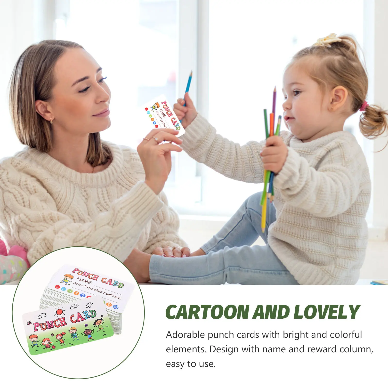 

150Pcs Reward Cards Cartoon Pattern Paper Incentive Punch Cards Motivation Teaching Prop Teaching Prop