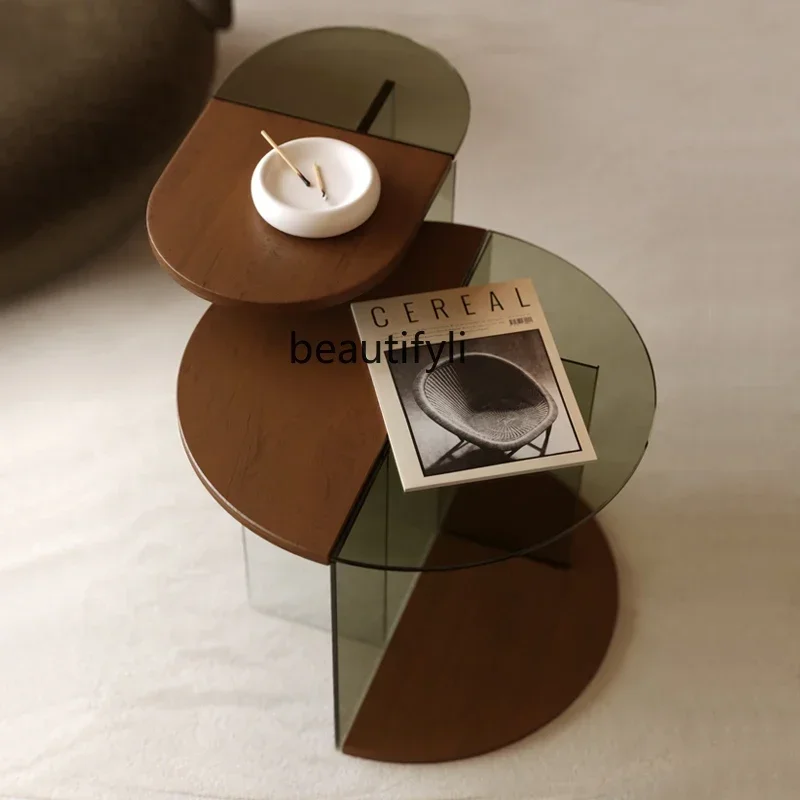 E153  Aesthetic Moon Tea Table Set for Small Apartments, French Mid-Century Minimalist Design