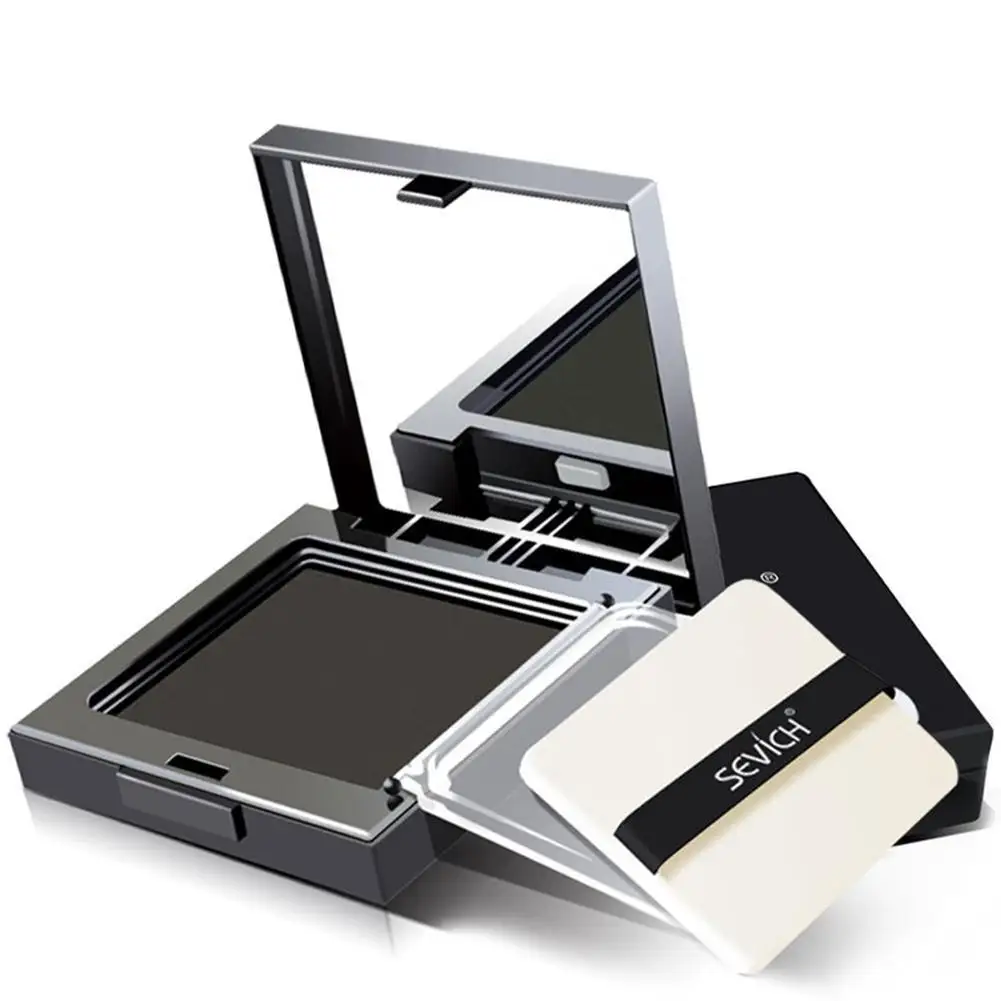 Hair Shadow Powder Waterproof Hairline Edge Control Powder Root Cover Up Dark Brown Hair Concealer With Puff