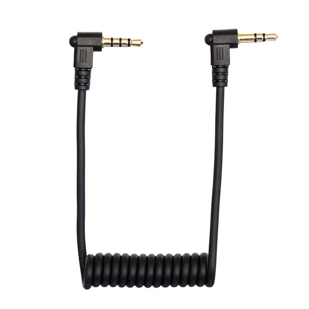 Microphone Adapter 3.5mm Microphone Cable Micr to Camera 3Pole to 4 Pole Microphone Cable TRS to TRRS 3.5mm Spring Coiled