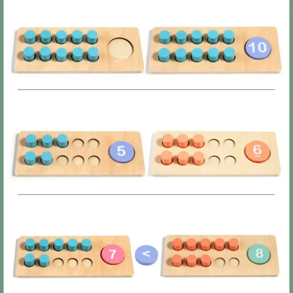 1 Set Ten Frame Kids Arithmetic Toys Wooden Early Education Kids Math Modular Toys Cognitive Number Matching