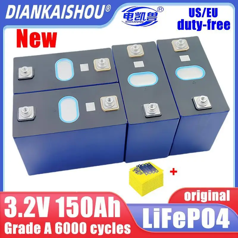 

3.2V 150Ah Brand new LiFePO4 battery DIY 4s 8s 12v 24V Motorcycle Electric Car travel Solar inverter Batteries Grade A Duty-free