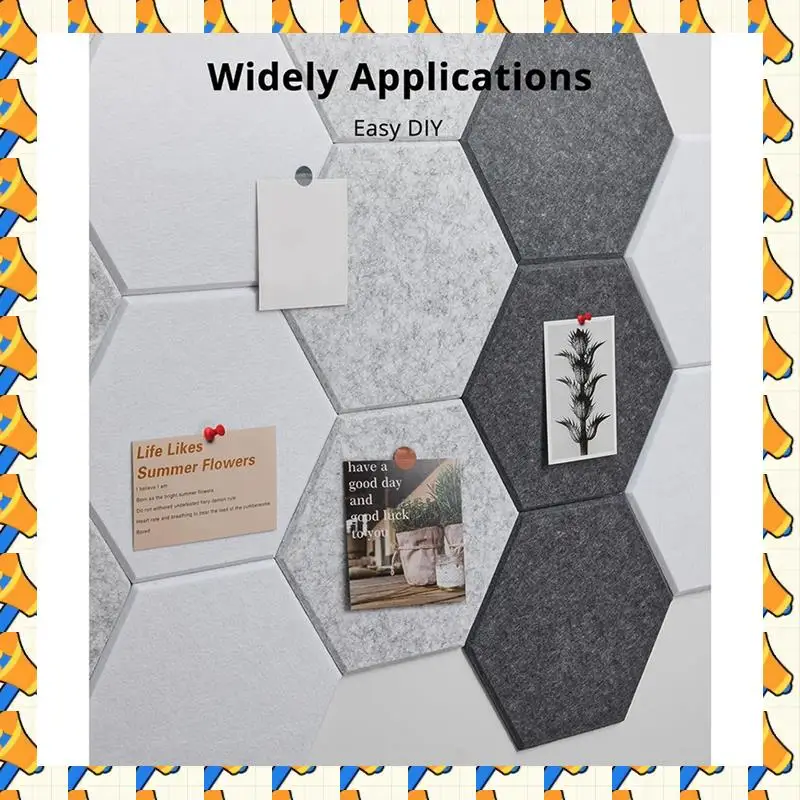 

ABYB 12 Self-Adhesive Soundproof Acoustic Panels, Hexagon 12"X10"X0.4", For Recording Studio And Office A