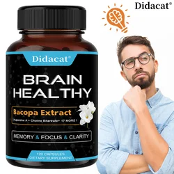 Brain Booster Nootropics Supplement for Memory, Focus and Clarity, Supports Nervous System Health, Bacopa Extract, Ginkgo Biloba
