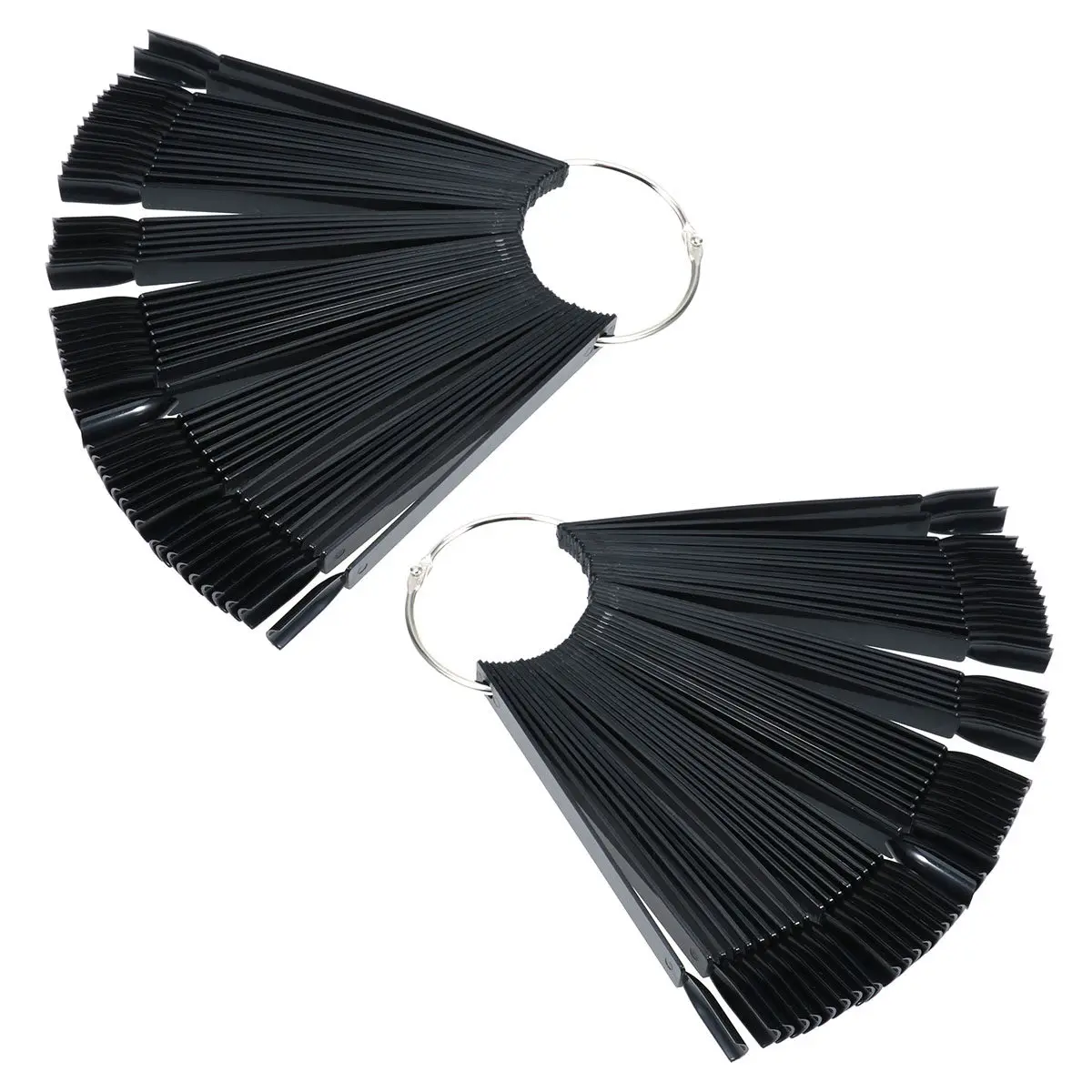 

2Pcs Nail Polish Color Palette 50 Sheet Fan Shape Smooth Plastic Nail Tips Display Board for Practice Art Gel Manicure Training