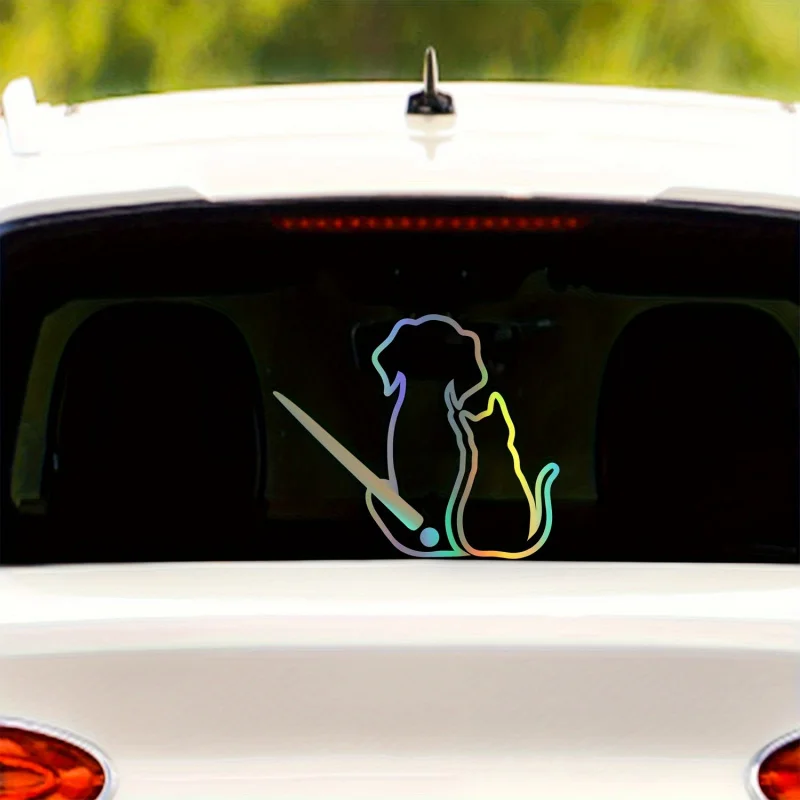 

Наклейки на стеклоочиститель автомобиля с собакой и котом, забавные наклейки на дворники с движущимся хвостом собаки, милые мультяшные животные, декоративные наклейки на заднее окно