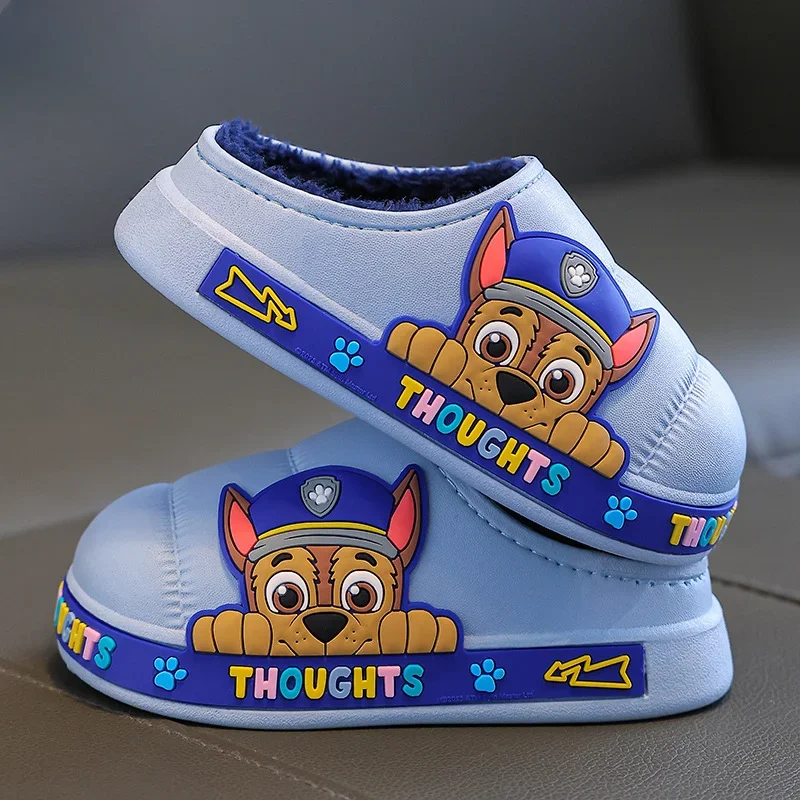 PAW Patrols Winter Kids Shoes Cartoon Cute Slippers Warm Waterproof Non-slip Home Indoors Slippers Boy Baby Cosplay Cotton Shoes