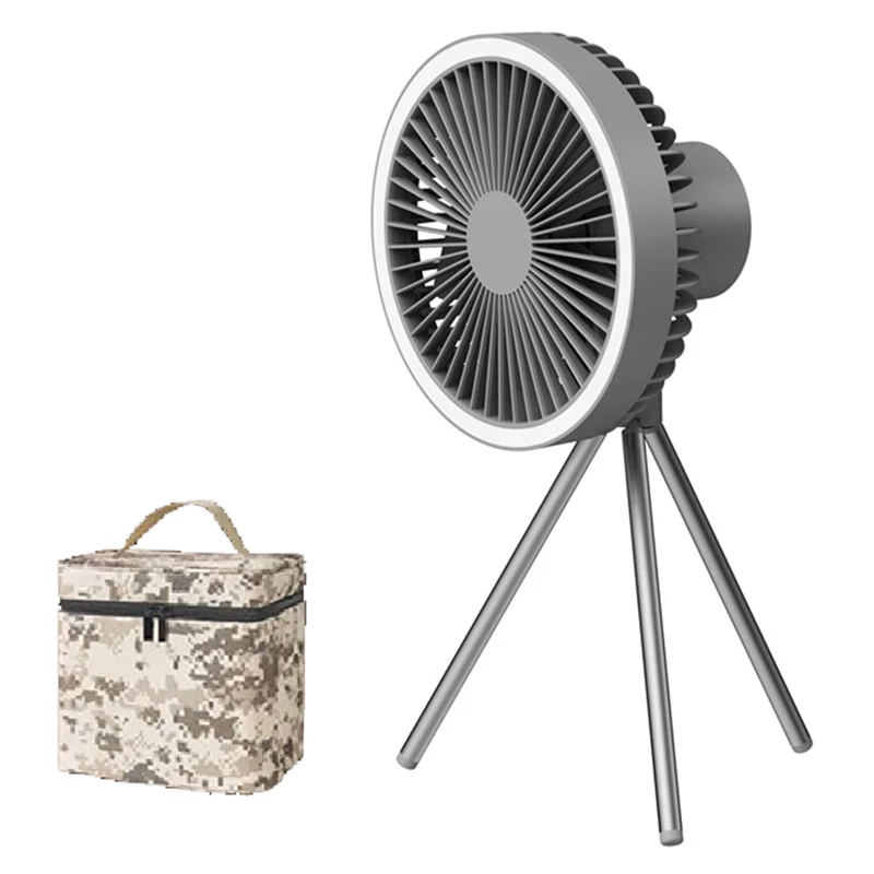 BAAO-Portable Wireless Ceiling Fan 10000Mah Rechargeable Camping Fan Table Fan With Power Bank LED Lighting